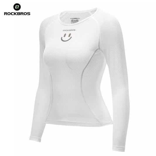 ROCKBROS shirt met lange mouwen dames wielertrui, ademend, sneldrogend, fietskleding, dames, geschikt voor hardlopen, tennis, wandelen, basic sportondershirt