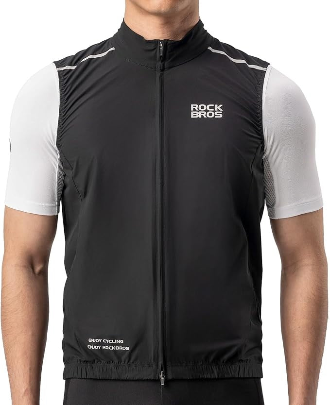 ROCKBROS windvest fietssportvest winddicht waarschuwingsvest mouwloos fietsjack waterafstotend softshell vest