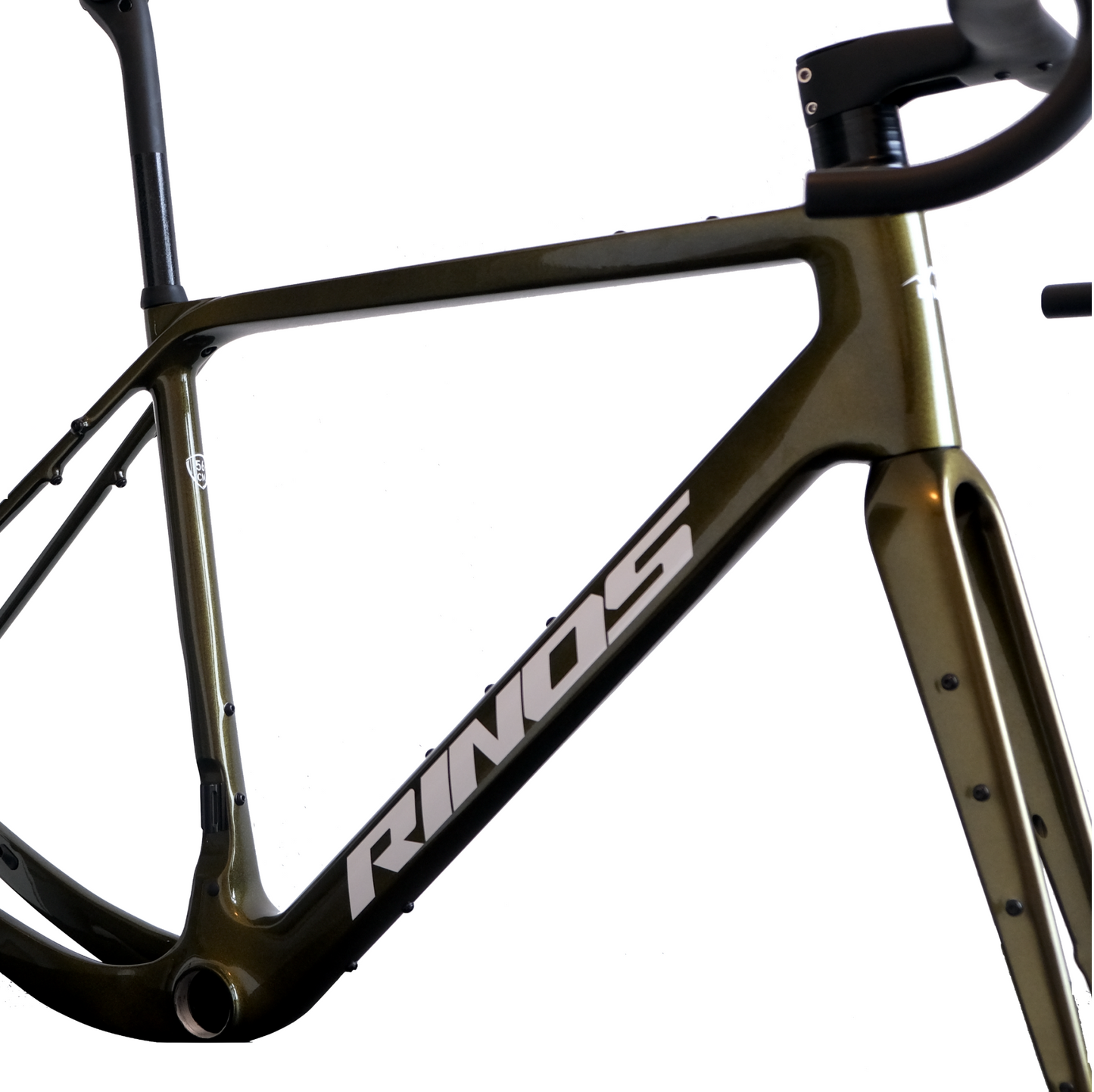 RINOS Gravelframeset met vork zadelpen stuur koolstofvezel T800 kameleonkleur