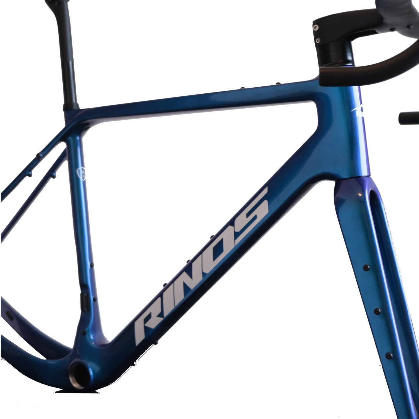 RINOS Gravelframeset met vork zadelpen stuur koolstofvezel T800 kameleonkleur