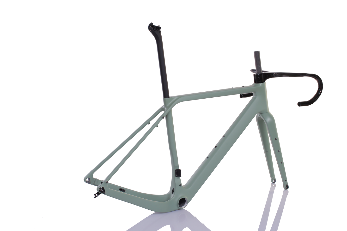 RINOS Gravelframeset met vork zadelpen stuur koolstofvezel T800 kameleonkleur