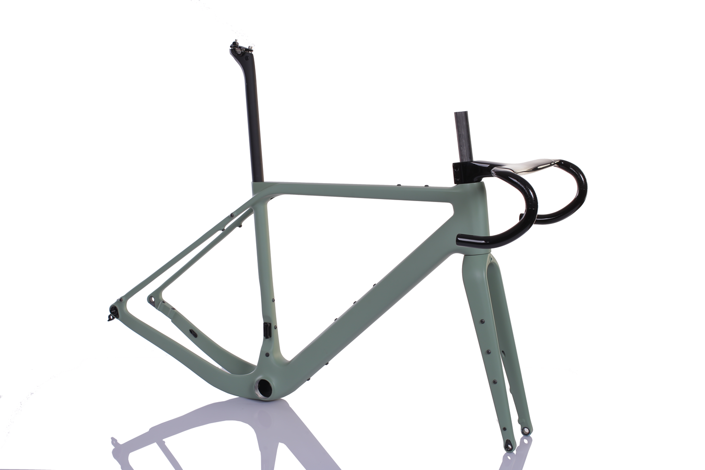 RINOS Gravelframeset met vork zadelpen stuur koolstofvezel T800 kameleonkleur