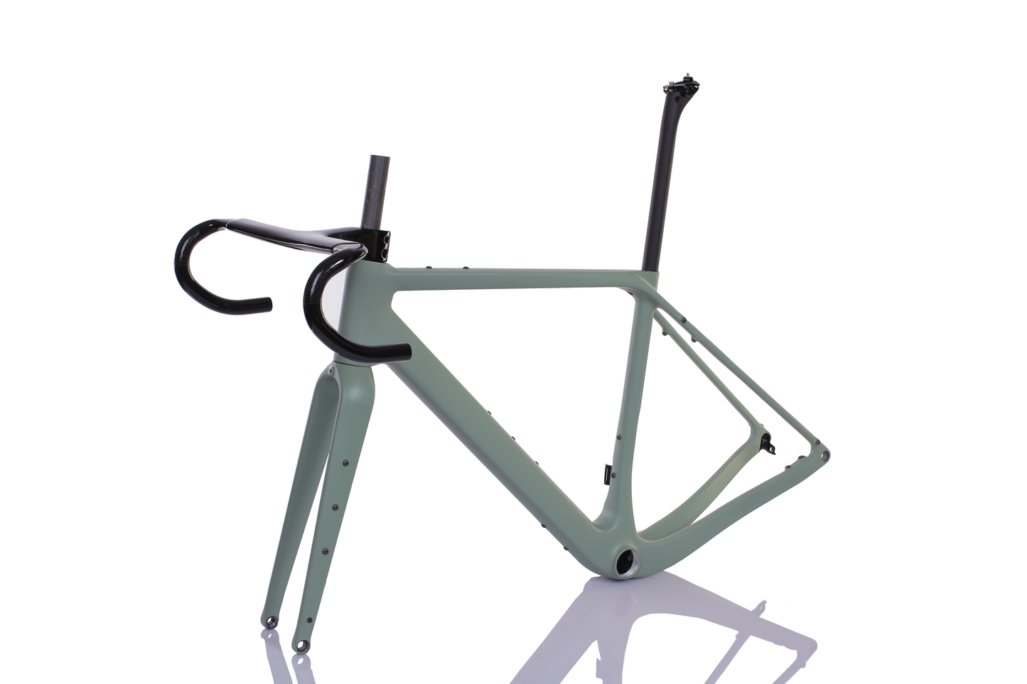 RINOS Gravelframeset met vork zadelpen stuur koolstofvezel T800 kameleonkleur