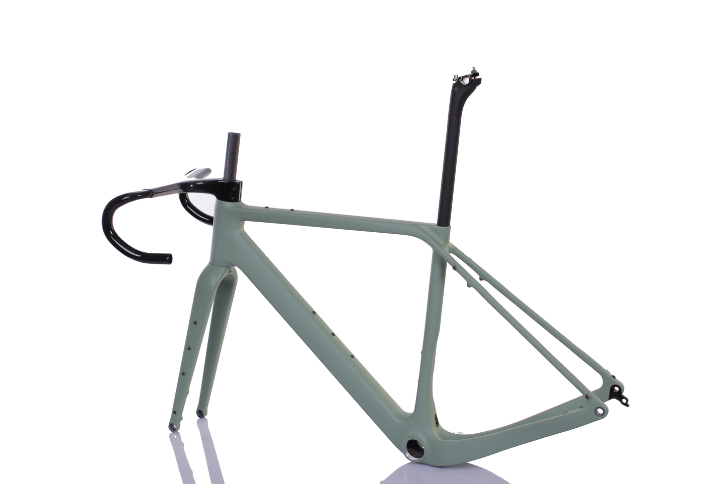 RINOS Gravelframeset met vork zadelpen stuur koolstofvezel T800 kameleonkleur