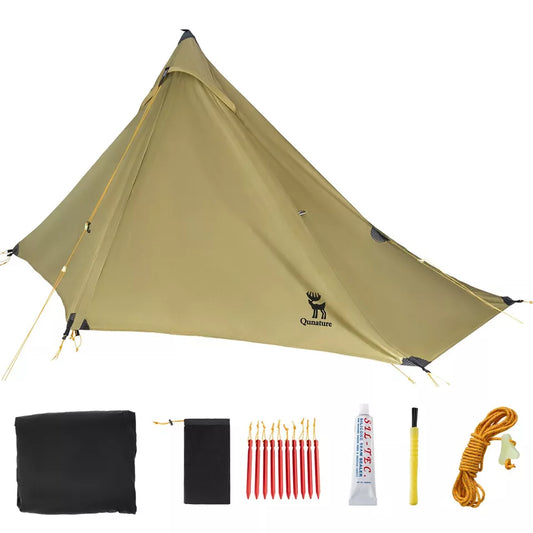 Qunature Trekkingtent 1-persoonstent Ultralichte kampeertent Waterdicht 230 * 180 cm