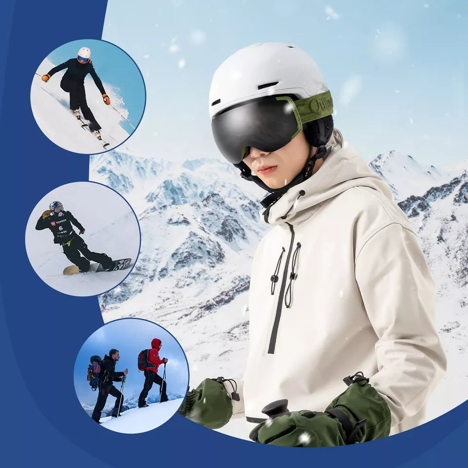 Qunature skibril, snowboardbril, anti-condens UV400 dames/heren voor brildragers