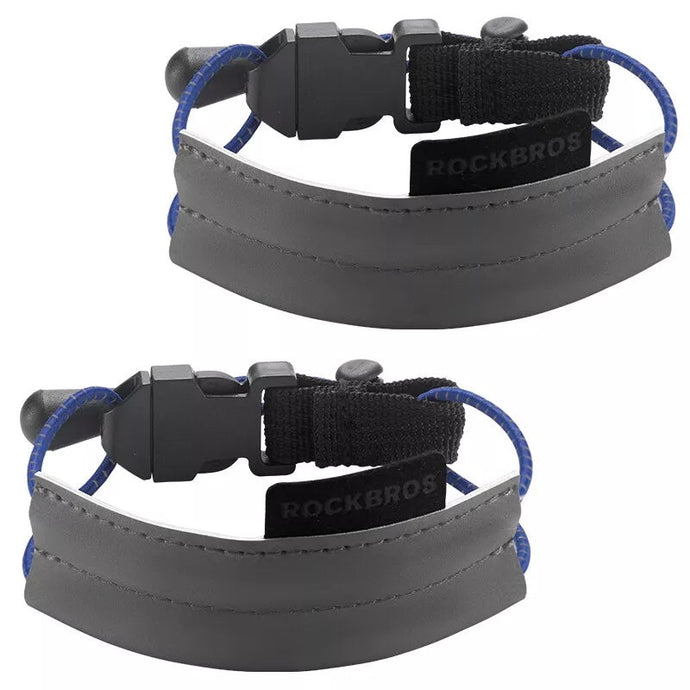 ROCKBROS Reflecterende band Elastische broekclip Fietsbroekbeschermer Reflecterende broekband voor buiten Joggen Fietsen Hardlopen 1 paar