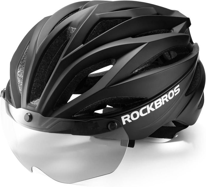 ROCKBROS Fietshelm voor volwassenen met vizier Magnetisch afneembaar Ademend Verstelbaar voor heren en dames 58-62 cm