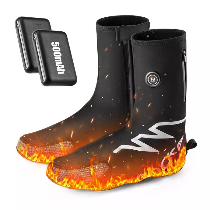 ROCKBROS Verwarmde overschoenen Winter Warm met 5000mAh batterij Winter overschoenen Thermische overschoenen Waterbestendig Winddicht Fietsoverjas voor dames/heren