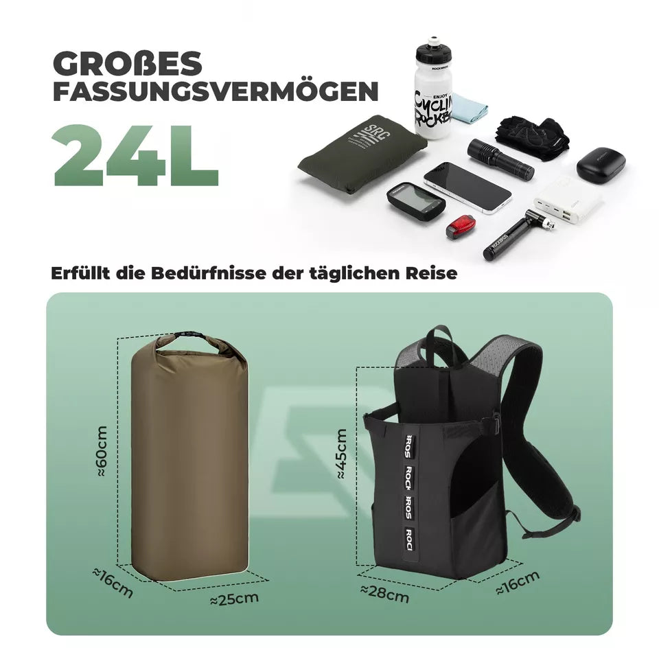 ROCKBROS fietsrugzak afneembare rugzak fietsrugzak 24L waterdicht reizen