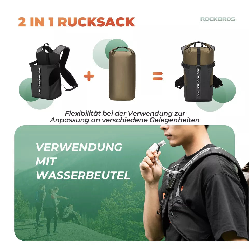 ROCKBROS fietsrugzak afneembare rugzak fietsrugzak 24L waterdicht reizen