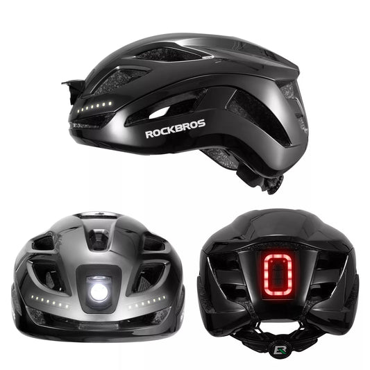 ROCKBROS fietshelm fietshelm met veiligheidswaarschuwingslicht beschermhelm 57-61 cm