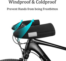 Afbeelding in Gallery-weergave laden, ROCKBROS D16-B stuurhandschoenen winter thermisch winddichte stuurmanchetten voor fiets gevoerd waterafstotend
