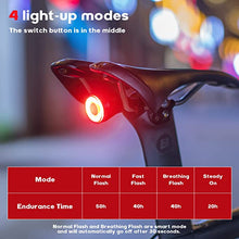 Afbeelding in Gallery-weergave laden, ROCKBROS Intelligent Oplaadbaar Fietsachterlicht 60 Lumen 4 Modi IP65 Waterdicht met Automatische Inschakeling
