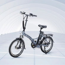 Afbeelding in Gallery-weergave laden, E-bike Shimano 7 versnellingen 11-28T 20 inch opvouwbaar JOBOBIKE Sam zilver
