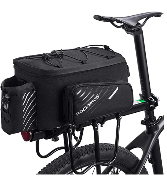 ROCKBROS A9-BK Fiets Bagagedragertas Zwart Plooibare Zijtassen 9-12L