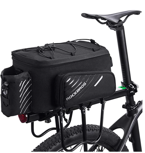 ROCKBROS A9-BK Fiets Bagagedragertas Zwart Plooibare Zijtassen 9-12L