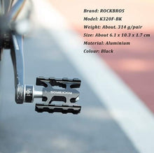 Afbeelding in Gallery-weergave laden, ROCKBROS K320F-BK Pedalen met snelsluiting anti-slip 9/16 inch
